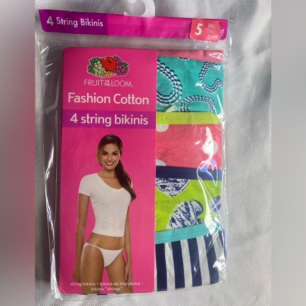 Fruit of the Loom Cotton Bikini Pack - Pink, Blue, Green, White
